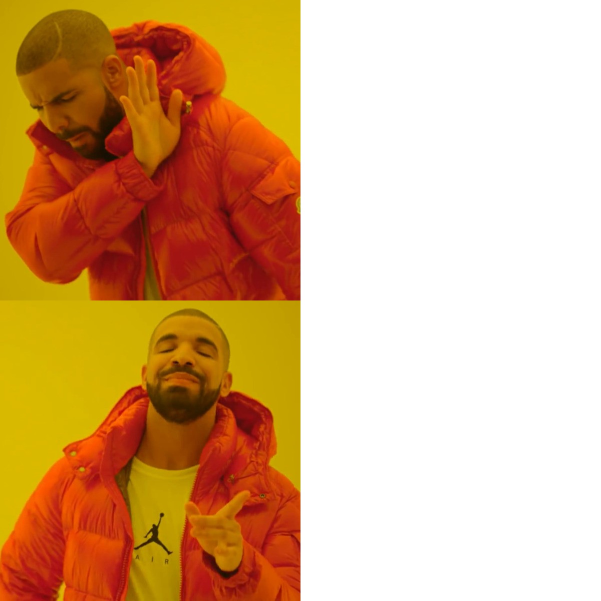 Drake Hotline Bling meme about Pinch