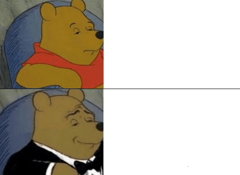 Tuxedo Winnie The Pooh meme about Pinch